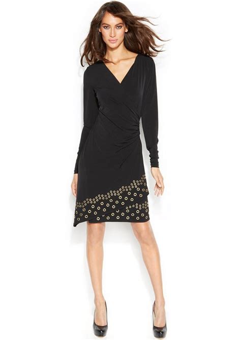 michael kors grommet trim dress